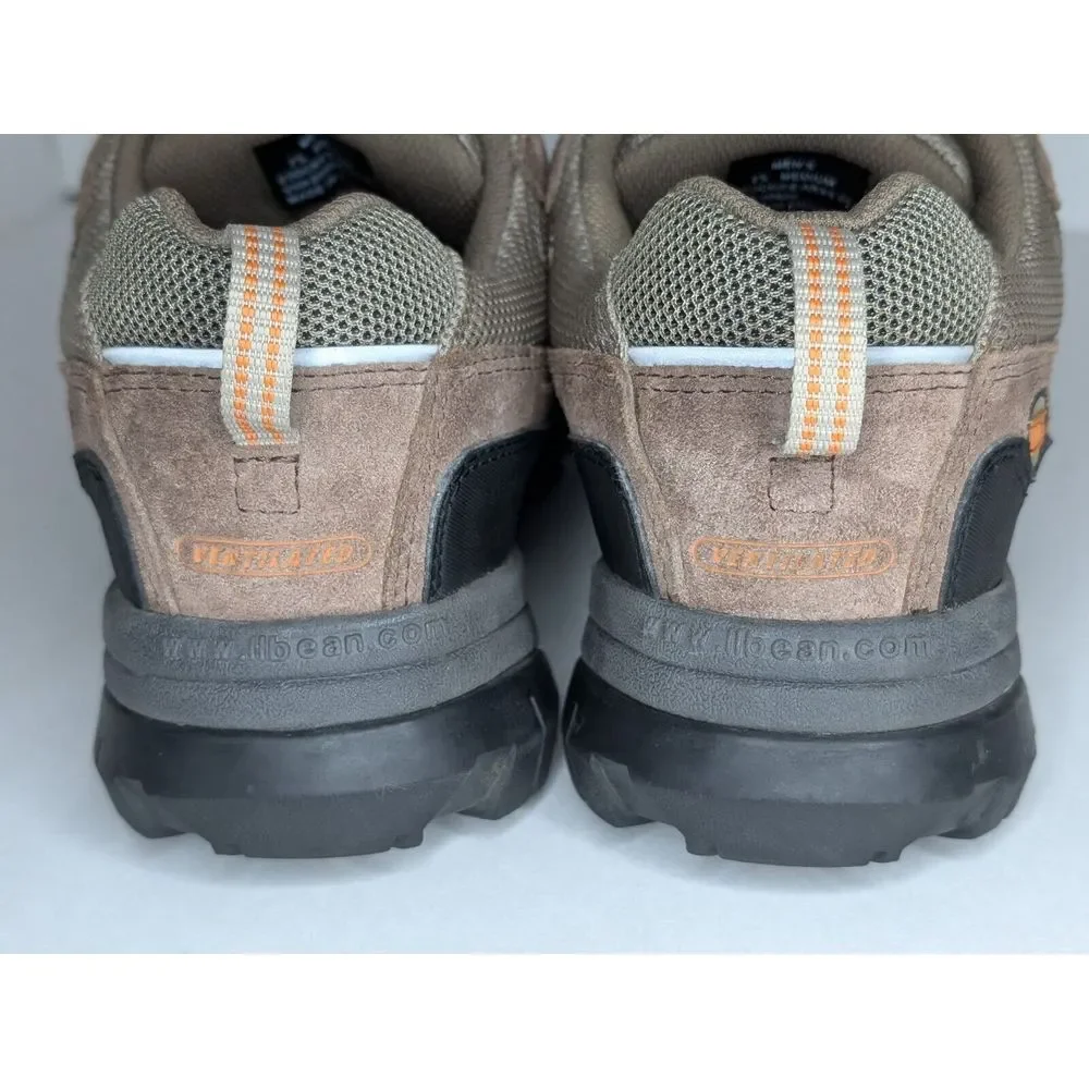 L.L. Bean‎ Men's Outdoor Hiking Ventilated Shoes Size 7.5 Tan/ Orange